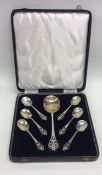 An attractive cased set of seven preserve spoons.