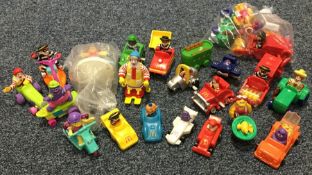 Two sets of four unwrapped 'McFarm' McDonald's toy