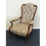 A Victorian button back nursing chair. Est. £60 -