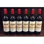 Six x 750 ml bottles of French red wine as follows