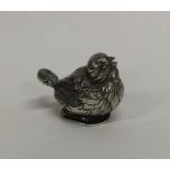 A novelty silver hinged box in the form of a bird
