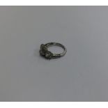 A good diamond three stone ring, the attractive fo