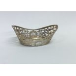 A small Dutch pierced silver basket with scroll de