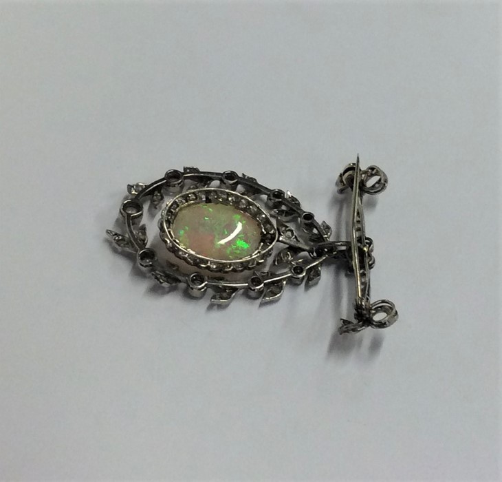 An attractive Victorian opal and diamond brooch wi - Image 2 of 2