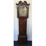 A good tall grandfather clock on moulded base. Est