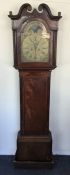 A good tall grandfather clock on moulded base. Est