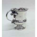 A heavy Georgian style silver christening cup, the