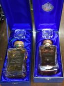 Two boxed Glencairn Crystal Studio glass decanters