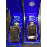 Two boxed Glencairn Crystal Studio glass decanters