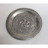 A good quality Indian silver shallow dish decorate