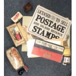 Old stamps, signs and brass plaques of Royal Mail
