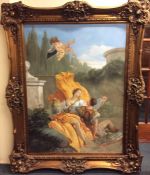 A massive gilt framed picture. Approx. 156 cms x 1