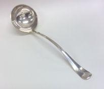 A heavy silver rat tail soup ladle. London. By GJ&