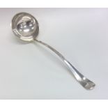 A heavy silver rat tail soup ladle. London. By GJ&