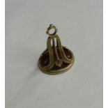 A good Georgian gold seal with bead work decoratio