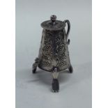 An unusual Continental miniature silver samovar of