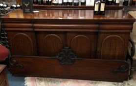 A large mahogany break front sideboard with panell