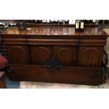 A large mahogany break front sideboard with panell