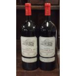 Two x magnum (1.5 litre) bottles of French red wine as foll