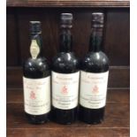 Three x 75 cl bottles of Cossart, Gordon & Ca Lda