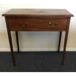 A Georgian mahogany singled drawer side table on r