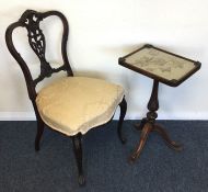 A Victorian upholstered bedroom chair together wit