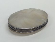 A Georgian silver and MOP hinged top box. Approx.