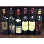 Six x 750 ml bottles of various region red wines t