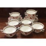 A Wedgwood 'Golden Cockerel' pattern soup set. Est