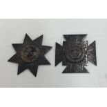 An unusual Maltese silver cross together with a si