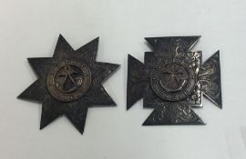 An unusual Maltese silver cross together with a si