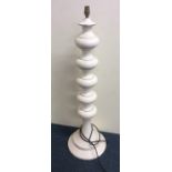 A stylish tall pottery lamp of bulbous form. Appro