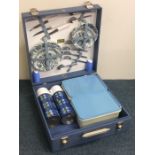 A retro cased picnic set. Est. £20 - £30.