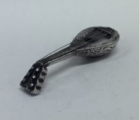 A Continental embossed silver mandolin decorated w