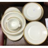 An extensive Limoges dinner service with Greek key