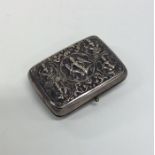 An Indian silver hinged top cigar case decorated w