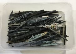 A group of old lead mounted warships. Est. £15 - £