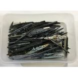 A group of old lead mounted warships. Est. £15 - £