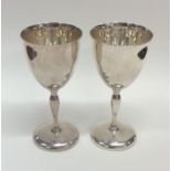 A pair of heavy silver goblets. Birmingham. By JTL