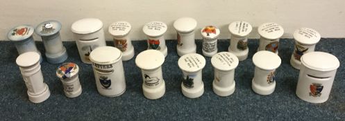A collection of novelty Goss souvenir letter boxes
