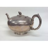 A good Victorian bullet shaped silver teapot with