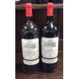 Two x magnum (1.5 litre) bottles of French red win