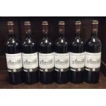 Six x 750 ml bottles of French red wine as follows