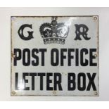 An old Georgian 'Post Office Letter Box' enamelled