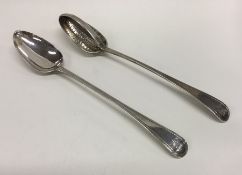 A good pair of Georgian basting spoons with bright
