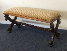 A Victorian mahogany stool on shaped base. Est. £5