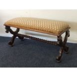 A Victorian mahogany stool on shaped base. Est. £5