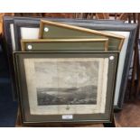 A quantity of framed and glazed prints and waterco