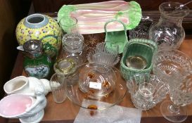 A quantity of glass and decorative chinaware.