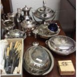 A quantity of plated ware.